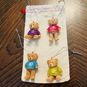 Set of Bears Mini Christmas Tree Ornaments